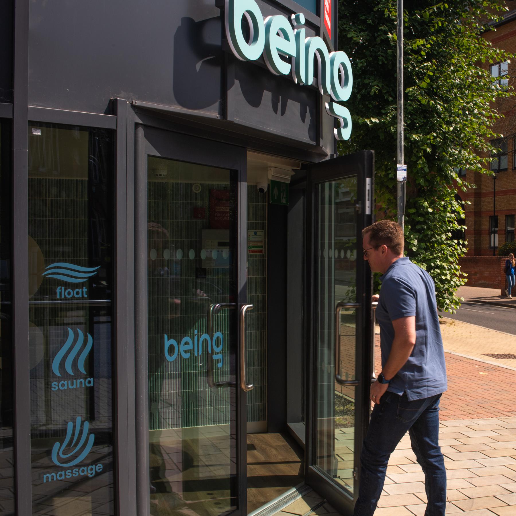 Man entering being